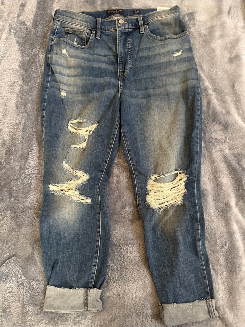 Lucky Brand High-Rise Skinny Distressed Blue Jeans Bridgette Style💕